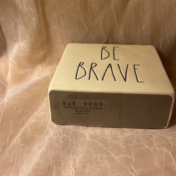 Rae Dunn double sided Paperweight- says be brave/work hard. - Picture 3 of 6